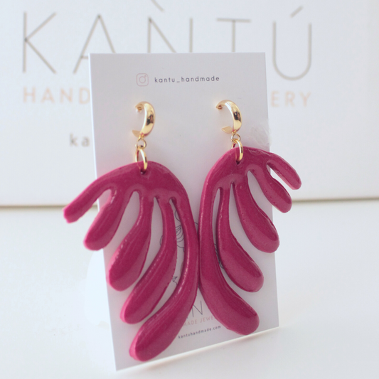 Pendientes Coralina en Fucsia